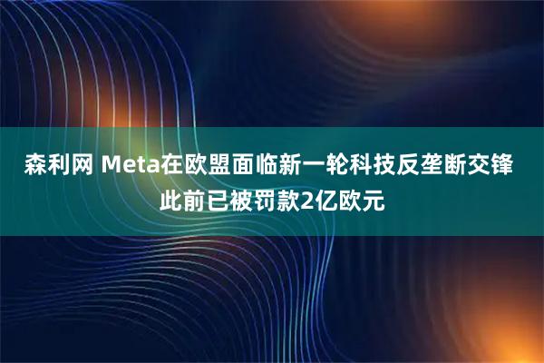 森利网 Meta在欧盟面临新一轮科技反垄断交锋 此前已被罚款2亿欧元